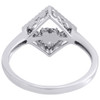 10K White Gold Round Dancing Diamond Promise Engagement Square Halo Ring .19 Ct.