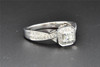 Princess Cut Diamond Solitaire Engagement Ring 14K White Gold Halo 0.70 CT