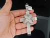 Diamond Cross Charm Mens 10K White Gold Domed X Round Pave Pendant 5.50 Tcw.