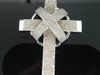 Diamond Cross Charm Mens 10K White Gold Domed X Round Pave Pendant 5.50 Tcw.