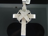 Diamond Cross Charm Mens 10K White Gold Domed X Round Pave Pendant 5.50 Tcw.