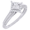 Diamond Promise Engagement Wedding Ring 10K White Gold Square Shape 0.10 Ct.