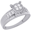 10K White Gold Diamond Engagement Wedding Ring Round Cut Cluster Head 0.45 Ct.