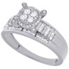 10K White Gold Diamond Engagement Wedding Ring Round Cut Cluster Head 0.45 Ct.