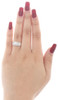 10K White Gold Diamond Engagement Wedding Ring Round Cut Cluster Head 0.45 Ct.