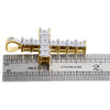 10K Yellow Gold Genuine Diamond Cross Mens Two Row Prong Set 1.65" Charm 1.60 CT