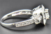 Solitaire Diamond Engagement Ring Princess Cut Ladies 14K White Gold Halo 1 Ct