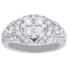 10K White Gold Flower Shaped Round Cut Diamond Wedding Engagement Ring 1.49 Ct.