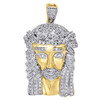 10K Yellow Gold Round Diamond Mini Jesus Piece Pendant Mens Pave Charm 0.75 Ct.
