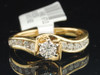 Round Solitaire Diamond Engagement Ring 14K Yellow Gold Channel Set 1/2 Ct