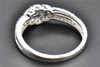 Blue Three Stone Diamond Engagement Ring 14K White Gold Enhancer Design 0.51 Ct