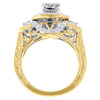 Diamond Wedding Engagement Ring 14K Yellow Gold Princess Cut Halo Style 1.47 Ctw