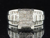 Diamond Engagement Ring 10K White Gold Princess Round Baguette Cut 1.50 Ct