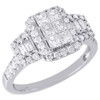 Diamond Engagement Ring Ladies 14K White Gold Three Stone Design 1.02 Tcw.
