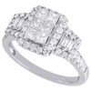 Diamond Engagement Ring Ladies 14K White Gold Three Stone Design 1.02 Tcw.