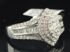 Round Diamond Solitaire White Gold Marquise Shape Baguette Engagement Ring