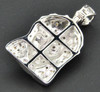 Diamond Jesus Face Pendant Piece 10K White Gold 0.18 Ct Mini Sideways Charm