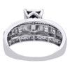 Princess Diamond Engagement Ring .925 Sterling Silver Round & Baguette Cut 1 Ct.