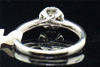 Solitaire Diamond Engagement w/ Halo 14K White Gold Round Cut 0.26 Ct