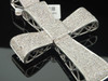 Diamond Cross Pendant Mens 10K White Gold Pave Round Designer Charm 3.50 Tcw.