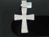 Diamond Cross Pendant Mens 10K White Gold Pave Round Designer Charm 3.50 Tcw.