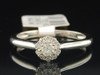 Diamant-Verlobungsring für Damen, 10 Karat Weißgold, runder Solitär-Halo-Design, 1/4 ct