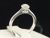 Diamond Engagement Ring Ladies 10K White Gold Round Solitaire Halo Design 1/4 Ct