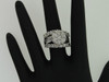 Diamond Flower Engagement Ring 14K White Gold Round & Baguette Cut 4 Ct