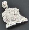 Diamond Micro Mini Jesus Face Pendant Piece 10K White Gold 0.20 Ct Charm