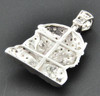 Diamond Micro Mini Jesus Face Pendant Piece 10K White Gold 0.20 Ct Charm