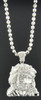 Diamond Micro Mini Jesus Face Pendant Piece 10K White Gold 0.20 Ct Charm