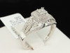 Diamond Engagement Ring 14K White Gold Quad Princess Cut 0.51 Ct Knot Design