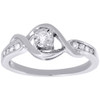 10K White Gold Round Cut Infinity Wedding Diamond Engagement Bridal Ring 0.16 Ct