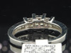 Princess Diamond Engagement Ring Ladies 14K White Gold 3 Stone Wedding Band