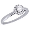 10K White Gold Round Cut Solitaire Diamond Wedding Engagement Halo Ring 0.33 Ct.