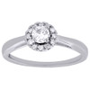 10K White Gold Round Cut Solitaire Diamond Wedding Engagement Halo Ring 0.33 Ct.