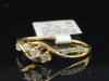 10k Yellow Gold Round Cut Diamond Three Stone Engagement Ring Wedding Band