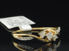 10k Yellow Gold Round Cut Diamond Three Stone Engagement Ring Wedding Band