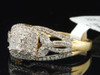 Diamond Engagement Ring 14K Yellow Gold Halo Princess Round Cut 0.51 Ct