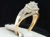 Diamond Engagement Ring 14K Yellow Gold Halo Princess Round Cut 0.51 Ct