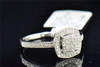 Diamond Engagement Ring Round Cut Pave Halo 10K White Gold 0.20 Ct.