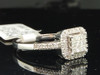 Diamond Halo Engagement Ring 14K White Gold Princess & Round Cut 1/3 Ct