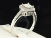 Diamond Halo Engagement Ring 14K White Gold Princess & Round Cut 1/3 Ct