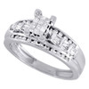 Diamond Engagement Ring 10K White & Yellow Gold Princess Cut Wedding 0.45 Tcw.