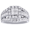 14K White Gold Ladies Princess & Round Cut Diamond Wedding Engagement Ring 3 Ct.