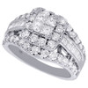 14K White Gold Ladies Princess & Round Cut Diamond Wedding Engagement Ring 3 Ct.