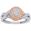 Halo Diamond Promise Engagement Wedding Ring 10K Rose & White Gold 1/4 Ct.