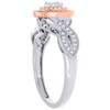 Halo Diamond Promise Engagement Wedding Ring 10K Rose & White Gold 1/4 Ct.