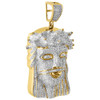 Diamond Jesus Face Piece Pendant 10K Yellow Gold Fully Iced Pave Charm 3.70 Ct.