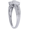 Diamond Cluster Engagement Wedding Ring 10K White Gold Pave Square Head 0.20 Ct.